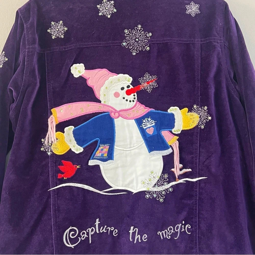 The Quacker Factory‎ Purple Holiday Jacket - Picture 4 of 9
